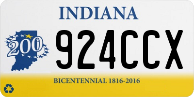 IN license plate 924CCX