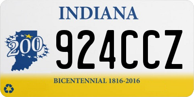 IN license plate 924CCZ
