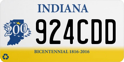 IN license plate 924CDD