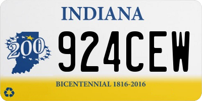 IN license plate 924CEW