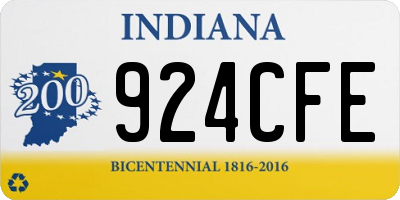 IN license plate 924CFE