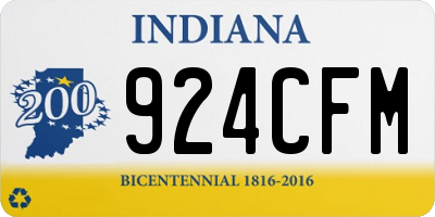 IN license plate 924CFM