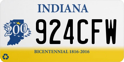 IN license plate 924CFW