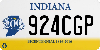 IN license plate 924CGP