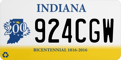 IN license plate 924CGW