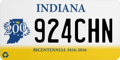 IN license plate 924CHN