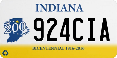 IN license plate 924CIA