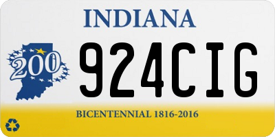 IN license plate 924CIG