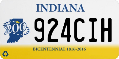 IN license plate 924CIH