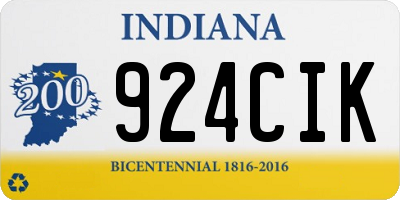 IN license plate 924CIK