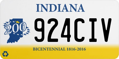 IN license plate 924CIV