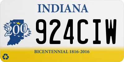 IN license plate 924CIW