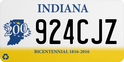 IN license plate 924CJZ