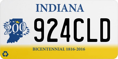 IN license plate 924CLD