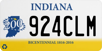 IN license plate 924CLM