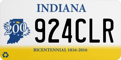 IN license plate 924CLR