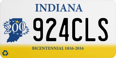 IN license plate 924CLS