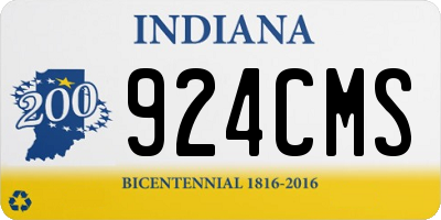 IN license plate 924CMS