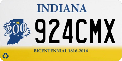 IN license plate 924CMX