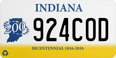 IN license plate 924COD