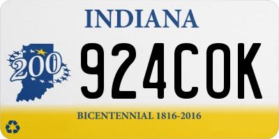 IN license plate 924COK