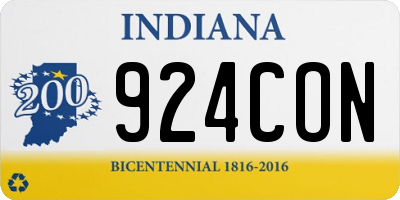 IN license plate 924CON