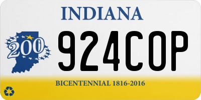 IN license plate 924COP