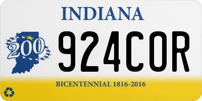 IN license plate 924COR