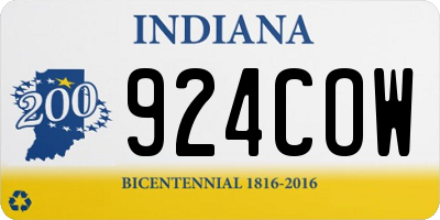 IN license plate 924COW