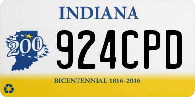 IN license plate 924CPD
