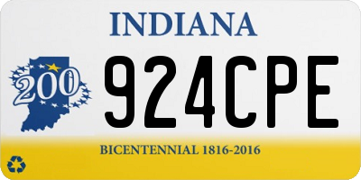 IN license plate 924CPE