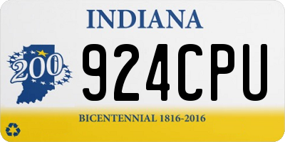 IN license plate 924CPU