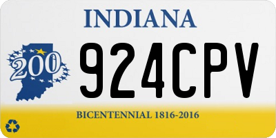 IN license plate 924CPV