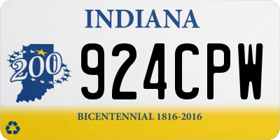 IN license plate 924CPW