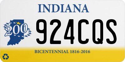 IN license plate 924CQS