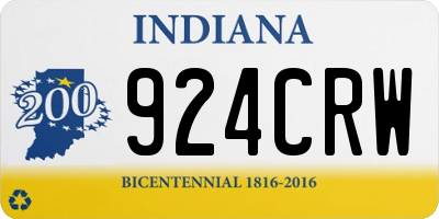 IN license plate 924CRW
