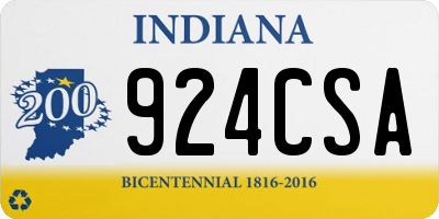IN license plate 924CSA