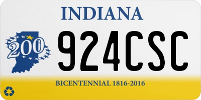 IN license plate 924CSC