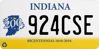 IN license plate 924CSE