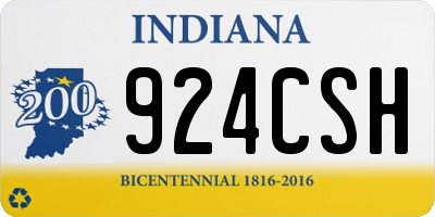 IN license plate 924CSH