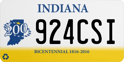 IN license plate 924CSI