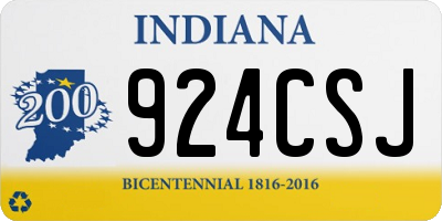 IN license plate 924CSJ