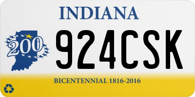 IN license plate 924CSK