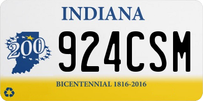 IN license plate 924CSM