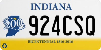 IN license plate 924CSQ