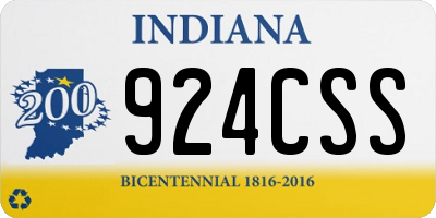 IN license plate 924CSS