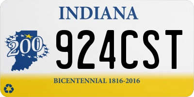 IN license plate 924CST