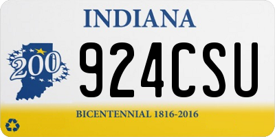 IN license plate 924CSU