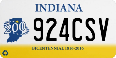 IN license plate 924CSV