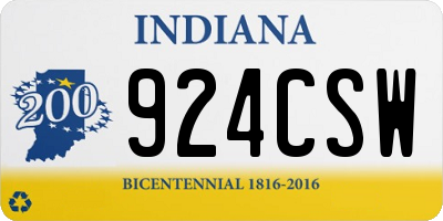 IN license plate 924CSW